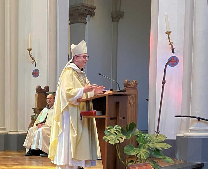 Dom Bernardus preekte tijdens de Heilige Mis in de abdijkerk.