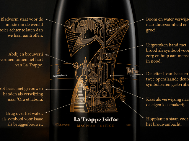 uitleg over de verwerkte symboliek op de magnum fles